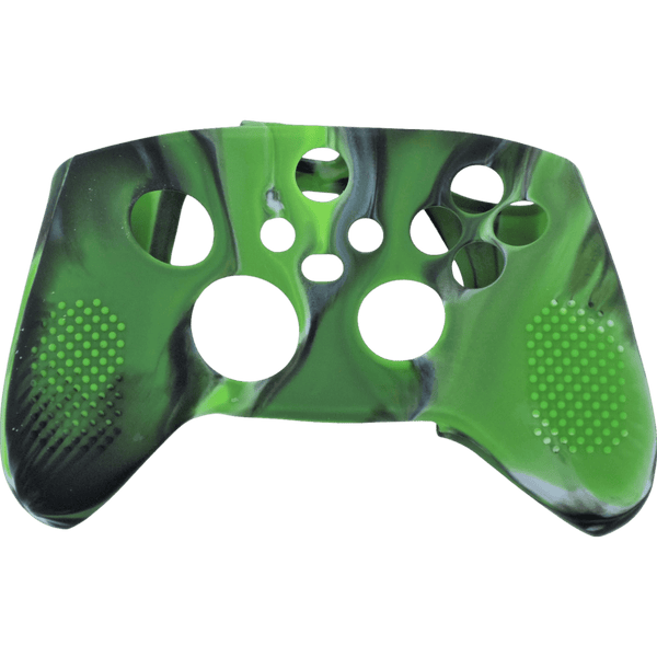 Skin grip cover for Xbox Series X controller soft silicone rubber with ribbed handle - Camo Green | ZedLabz