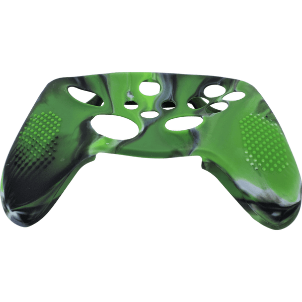 Skin grip cover for Xbox Series X controller soft silicone rubber with ribbed handle - Camo Green | ZedLabz
