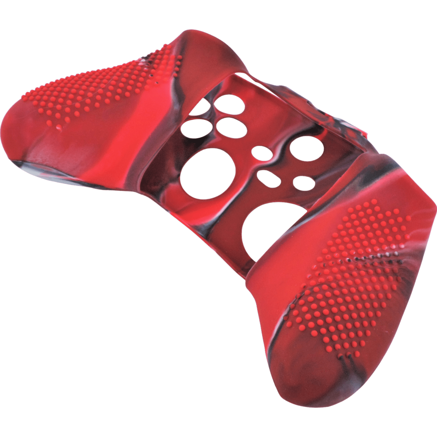 Skin grip cover for Xbox Series X controller soft silicone rubber with ribbed handle - Camo Red | ZedLabz - 8