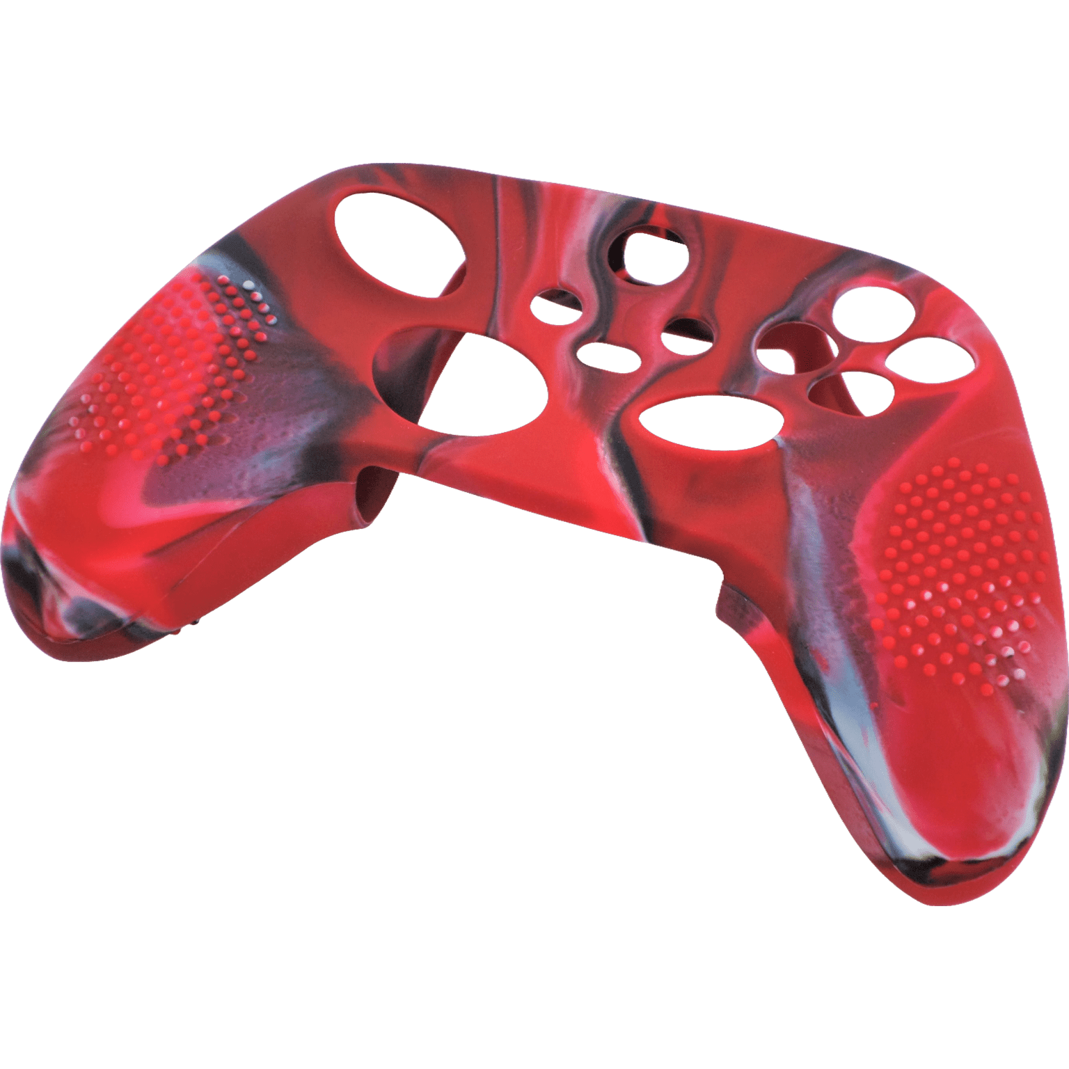 Skin grip cover for Xbox Series X controller soft silicone rubber with ribbed handle - Camo Red | ZedLabz - 3