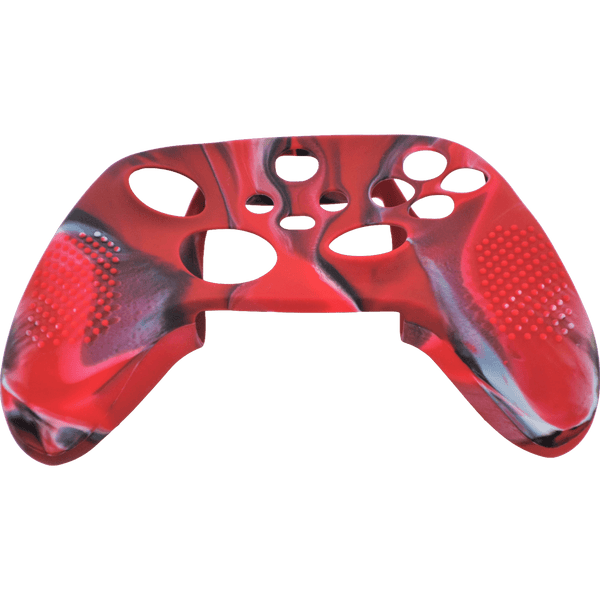 Skin grip cover for Xbox Series X controller soft silicone rubber with ribbed handle - Camo Red | ZedLabz