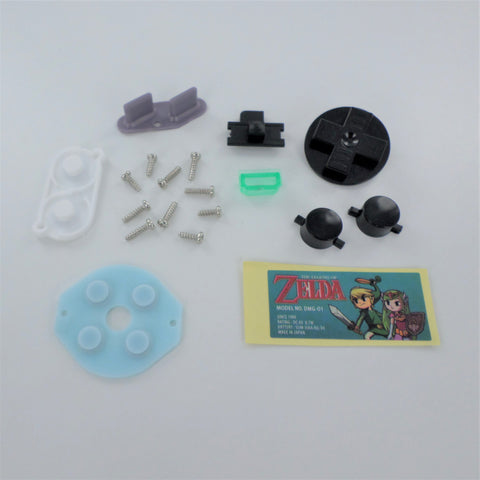 Housing shell case repair kit for Nintendo Game Boy DMG-01 repair case shell with Zelda screen - Glow in the dark Green Zelda Edition | ZedLabz
