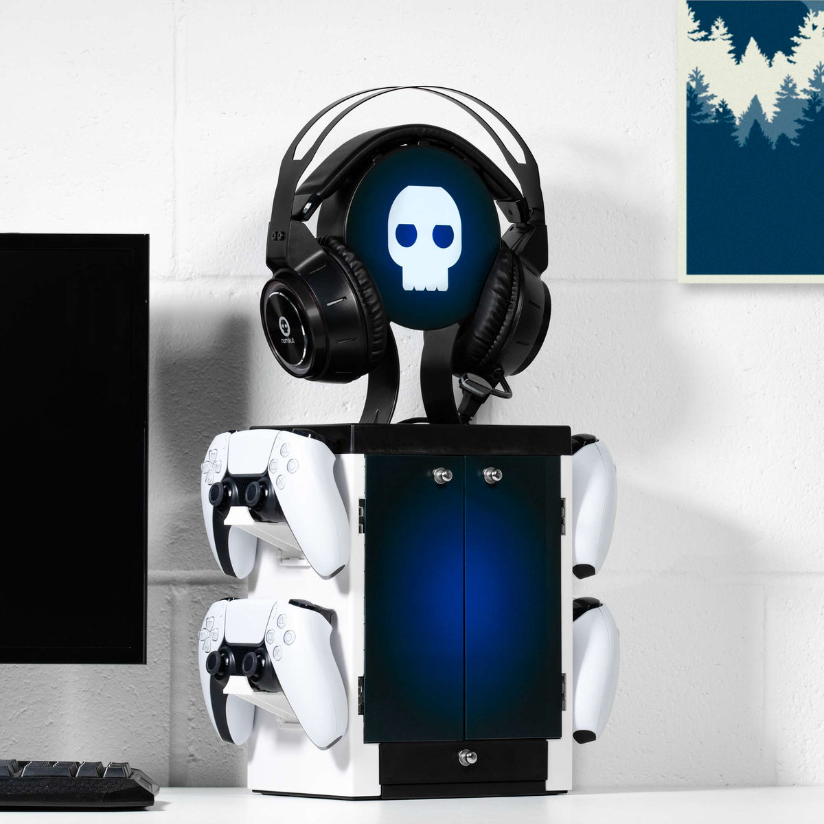 Gaming Locker for PS5 & PS4 - Blue and White | Numskull