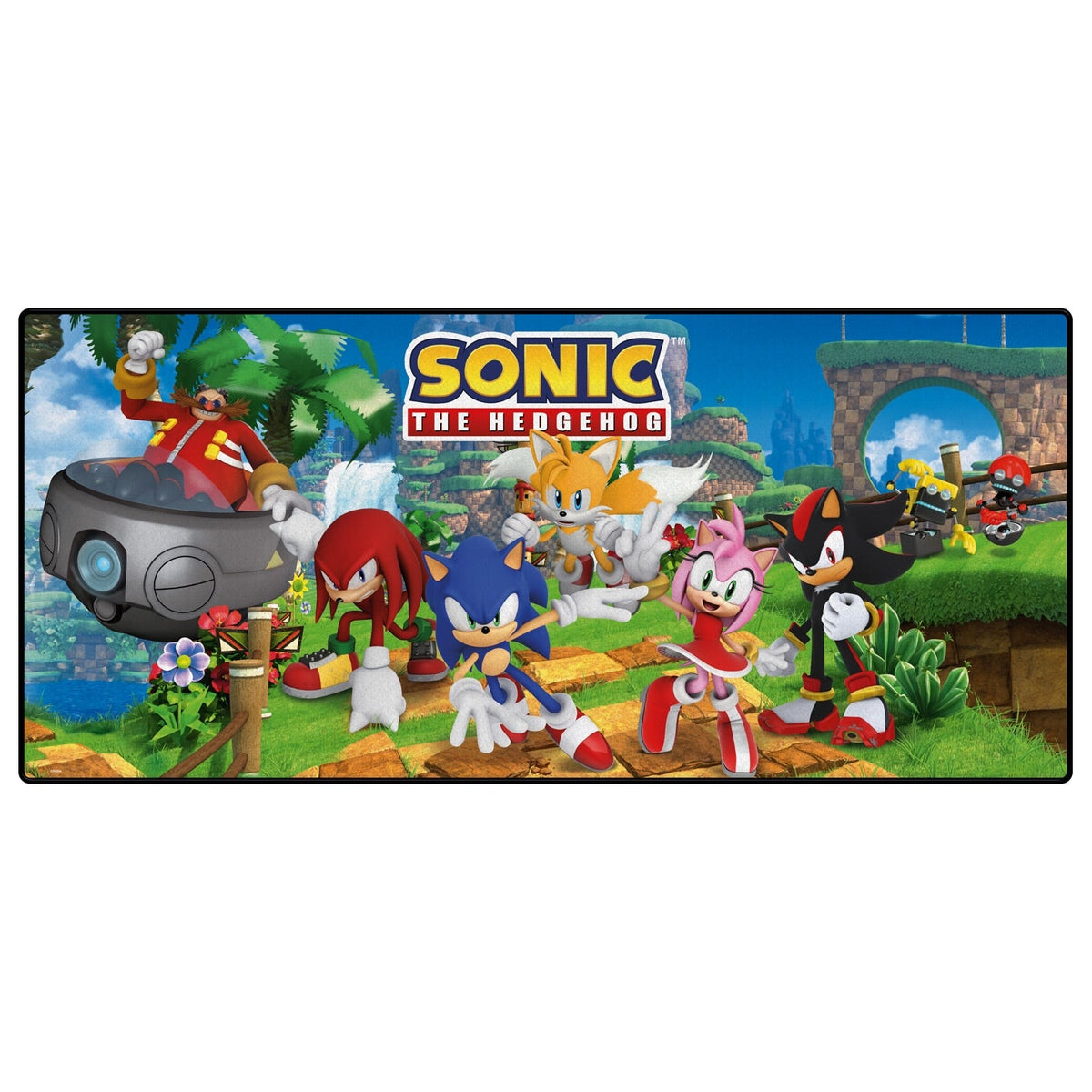 Sonic The Hedgehog characters XL gaming desk mat non slip mouse pad 81 x 36cm | Pyramid