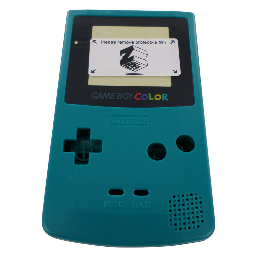 Modified complete housing shell for IPS LCD screen Nintendo Game Boy Color console replacement - Teal Green | ZedLabz