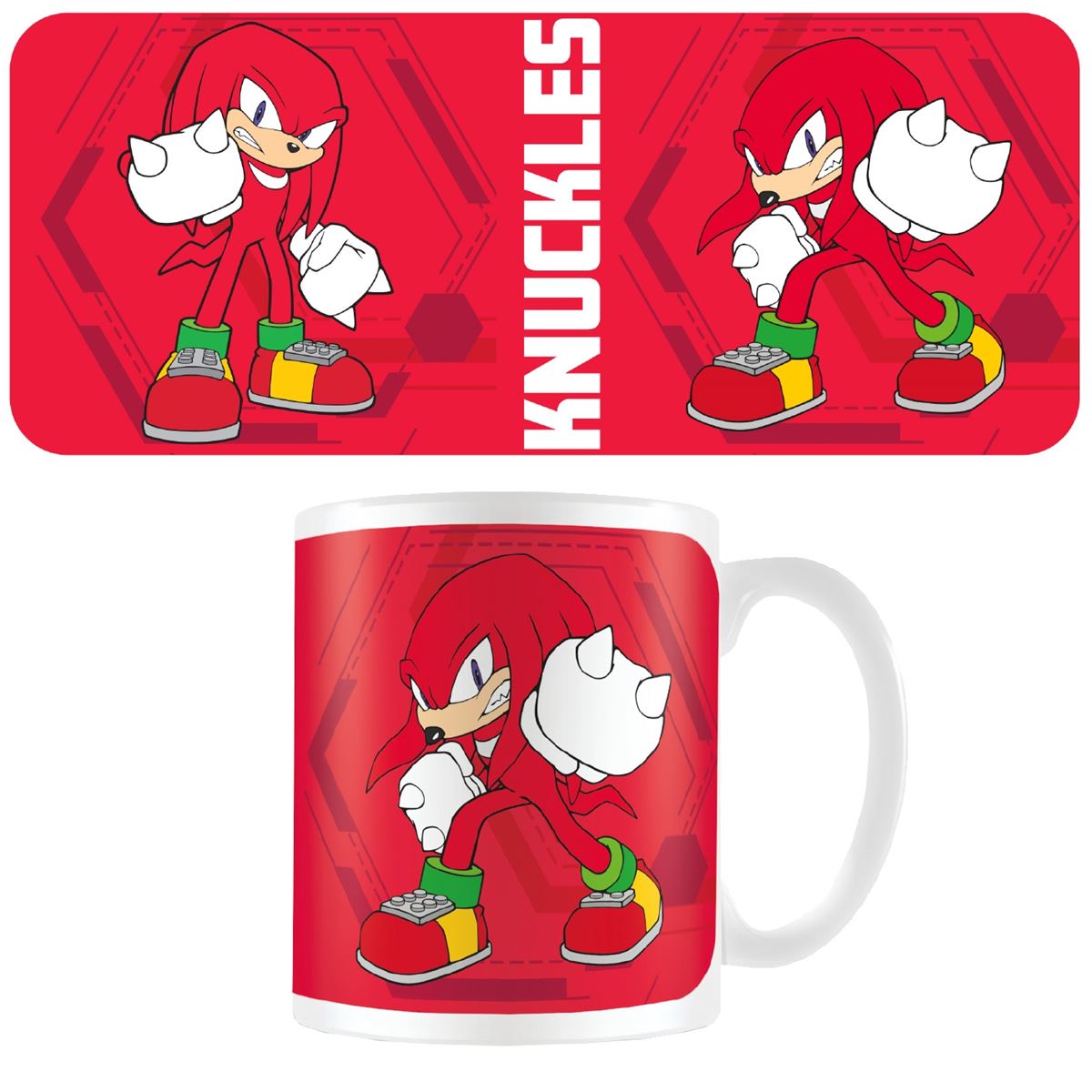 Sonic The Hedgehog Knuckles official mug 11oz/315ml white ceramic | Pyramid - 1