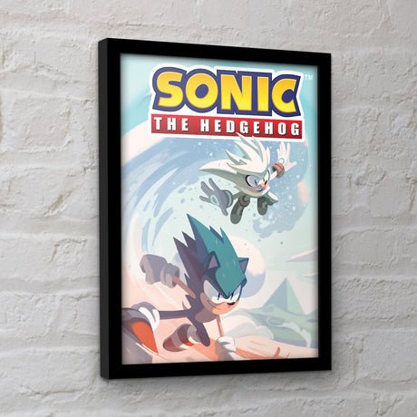 Sonic the Hedgehog wave framed collector print 30 x 40cm | Pyramid