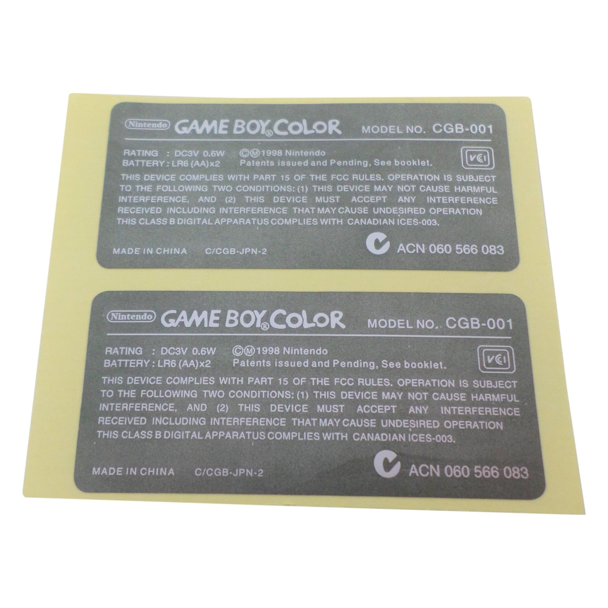 Reproduction sticker for Game Boy Color - Grey | ZedLabz