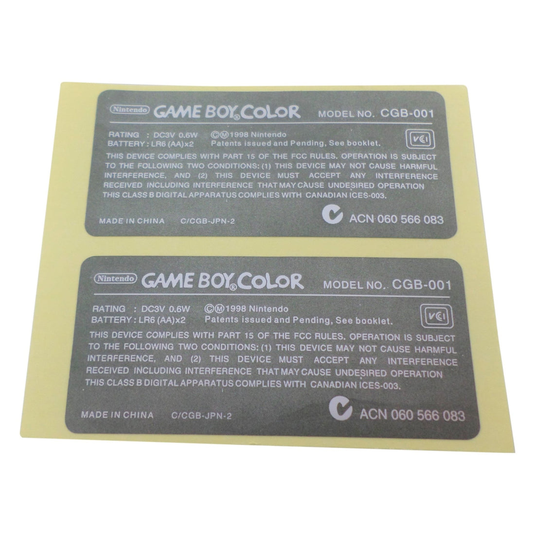 Reproduction sticker for Game Boy Color - Grey | ZedLabz