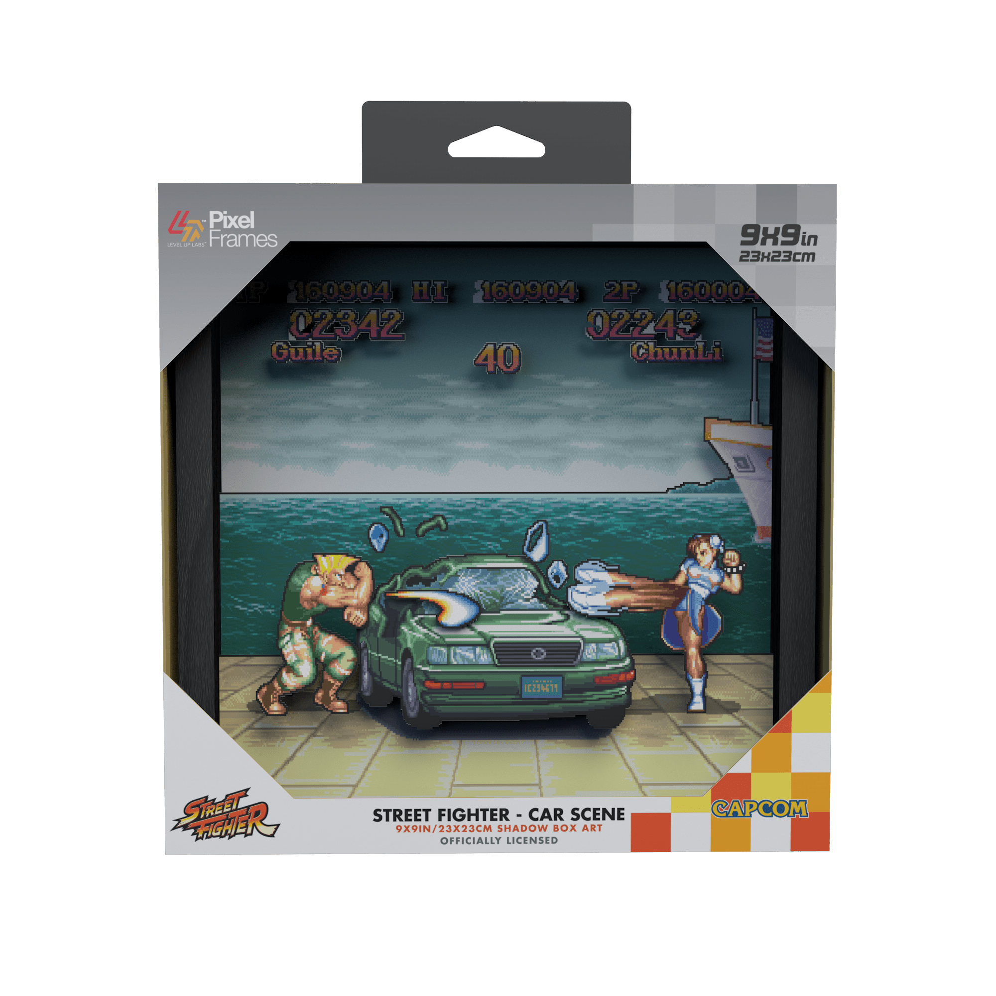 Street Fighter Car Scene video game (1991) shadow box art officially licensed 9x9 inch (23x23cm) | Pixel Frames - 6