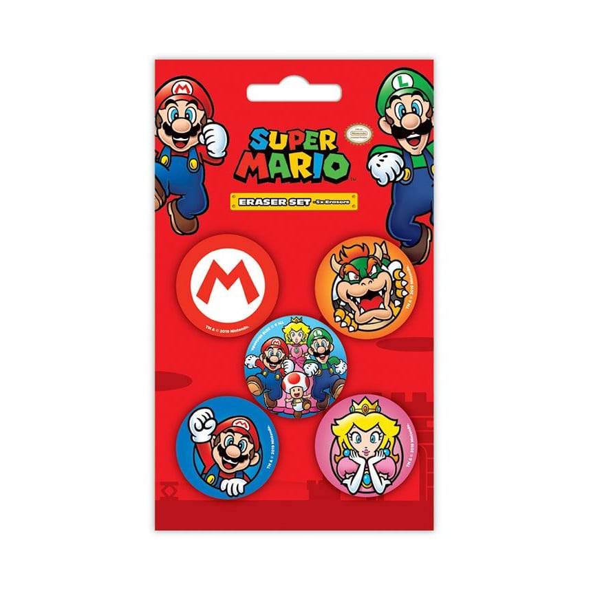 Super Mario characters rubber eraser set of 5 | Pyramid - 1