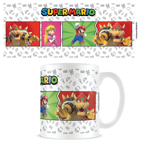 Super Mario comic style official mug 11oz/315ml white ceramic | Pyramid - 1