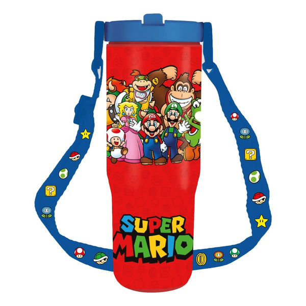 Super Mario group shot 30oz/887ml pitcher tumbler with strap | Pyramid - 1