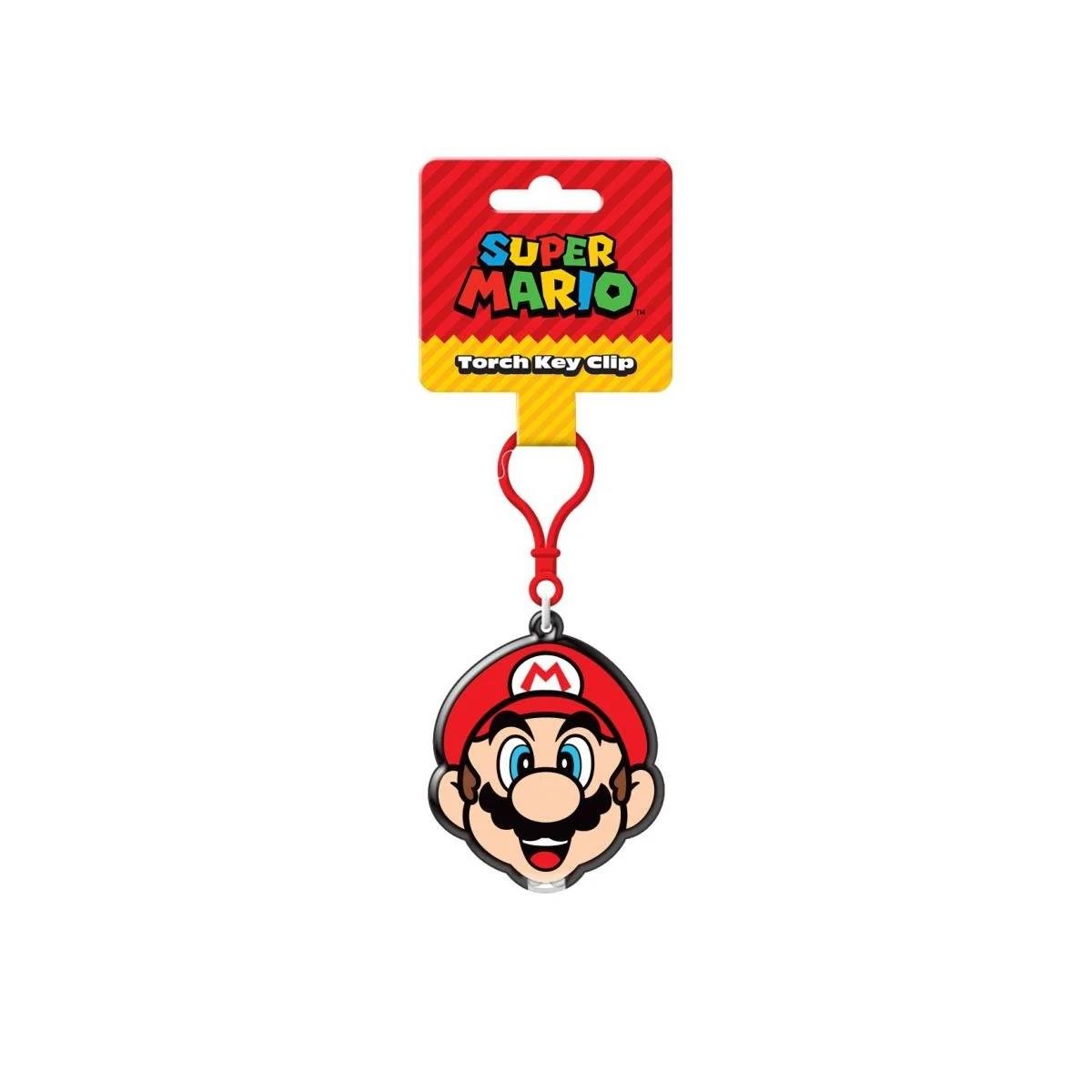 Super Mario Mario LED torch key clip light up keyring with metal clip | Pyramid