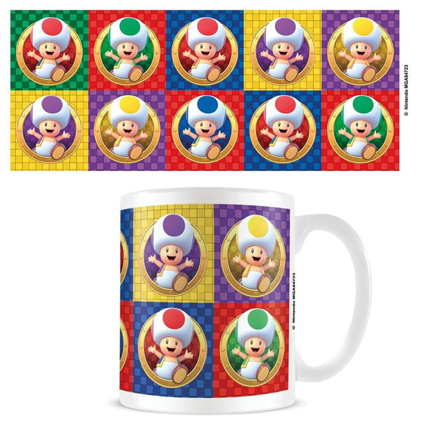 Super Mario multi Toads official mug 11oz/315ml white ceramic | Pyramid - 1