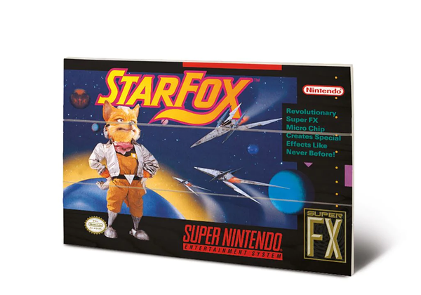 Super Nintendo Star Fox MDF wooden wall art print 20 x 29.5cm | Pyramid