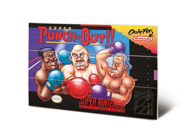 Super Nintendo Super Punch-Out MDF wooden wall art print 20 x 29.5cm | Pyramid