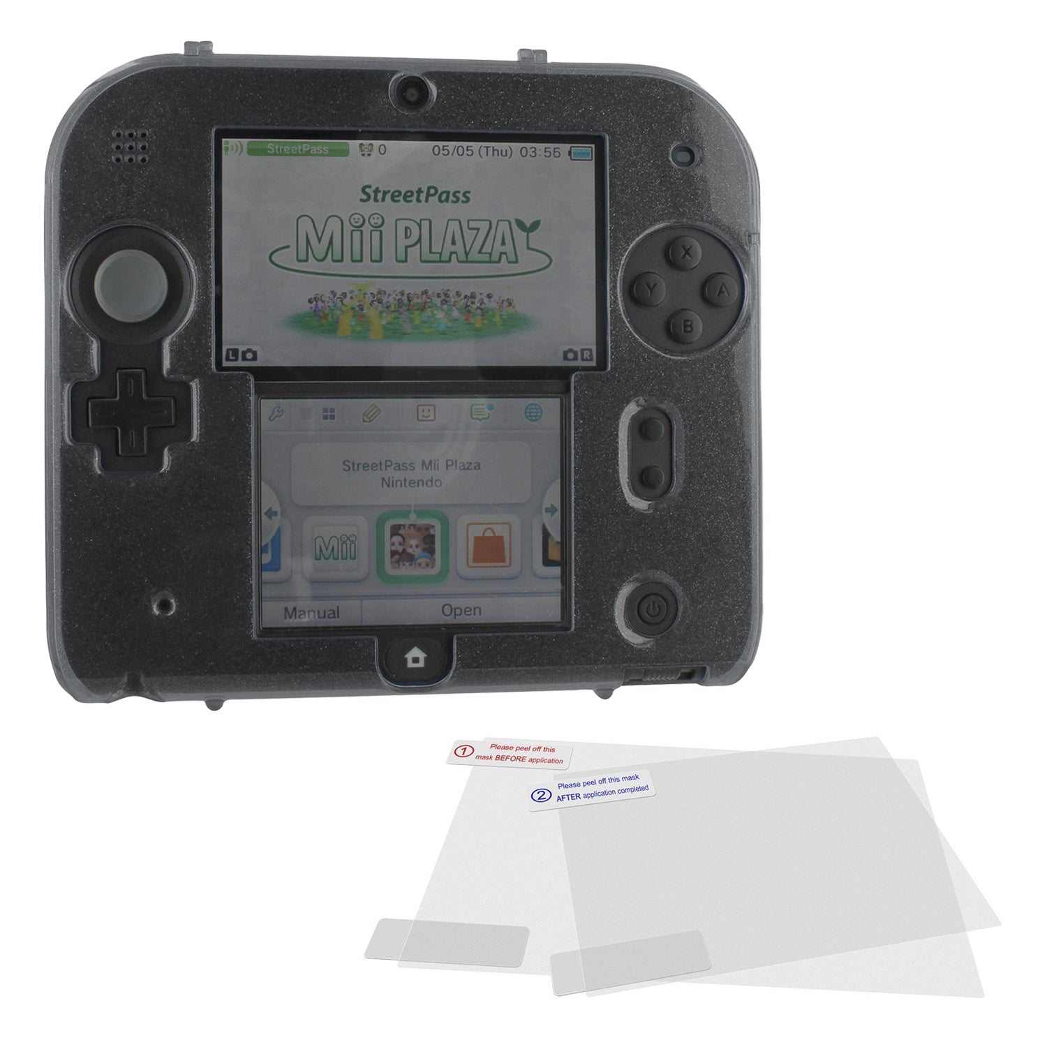 Protective kit for Nintendo 2DS console case & screen polycarbonate plastic hard | ZedLabz