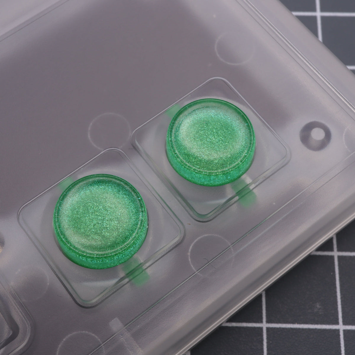 Hand cast custom resin buttons for Nintendo NES controller NES-004 (also fits Game Boy DMG-01) - Lime Candy | Lab Fifteen Co