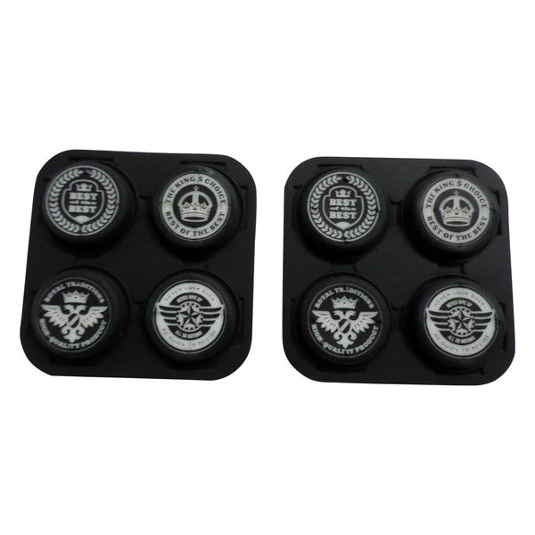 Thumb grips for Sony PS Vita 1000 & 2000 Slim console silicone rubber replacement thumbstick caps - 8 pack black & white | ZedLabz