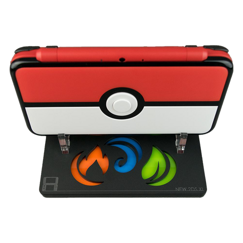 Display stand for Nintendo New 2DS XL handheld console - Frosted Black PokeBall Edition | Rose Colored Gaming