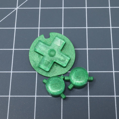 Hand cast custom resin buttons for Nintendo Game Boy Color - Candy Lime | Lab Fifteen Co