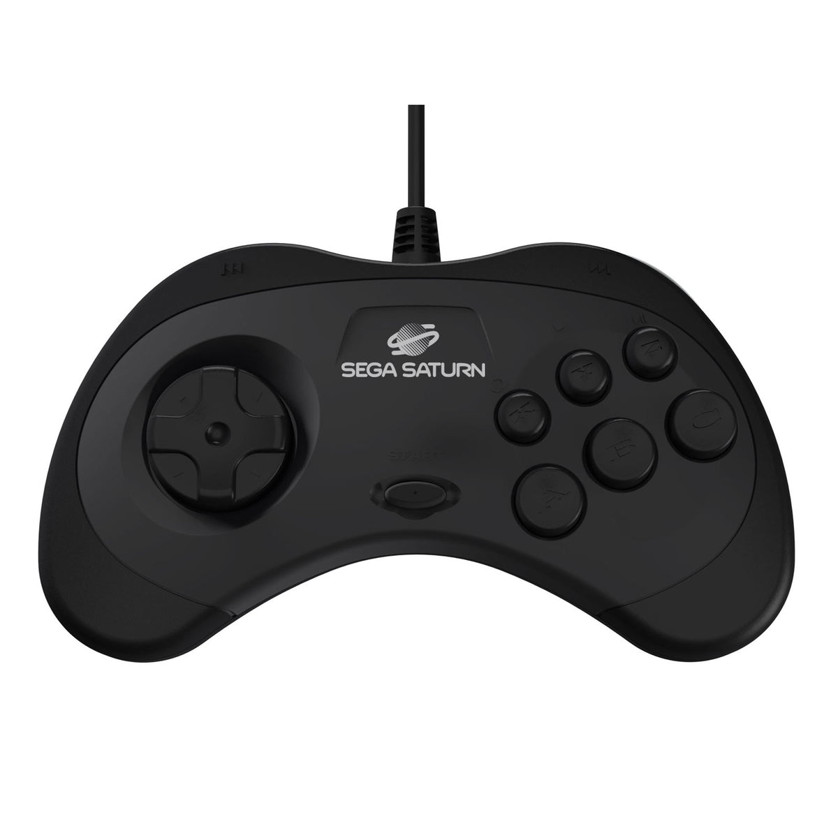 Sega Saturn USB wired controller Model 2 for PC, Mac, Steam & Switch - 10ft (3m) - Black | Retro-Bit