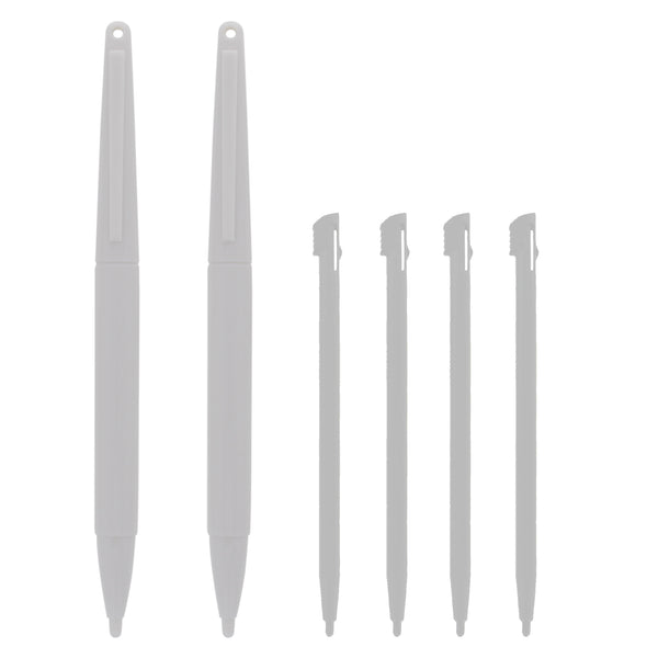 Replacement Standard & XL Stylus Pen Pack For Nintendo 2DS - 6 Pack White | ZedLabz