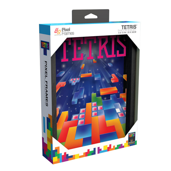 Tetris video game artwork (1989) shadow box art officially licensed 9x12 inch (23x30cm) | Pixel Frames