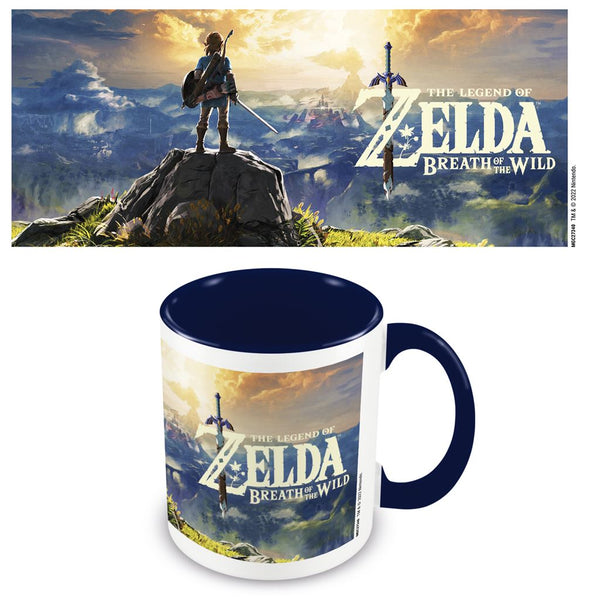 The Legend of Zelda: Breath of the Wild sunset official mug 11oz/315ml white & dark blue coloured inner and handle ceramic | Pyramid - 1