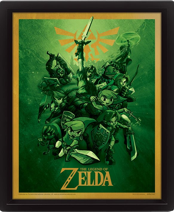 The Legend of Zelda Link framed 3D lenticular print 20 x 25cm | Pyramid
