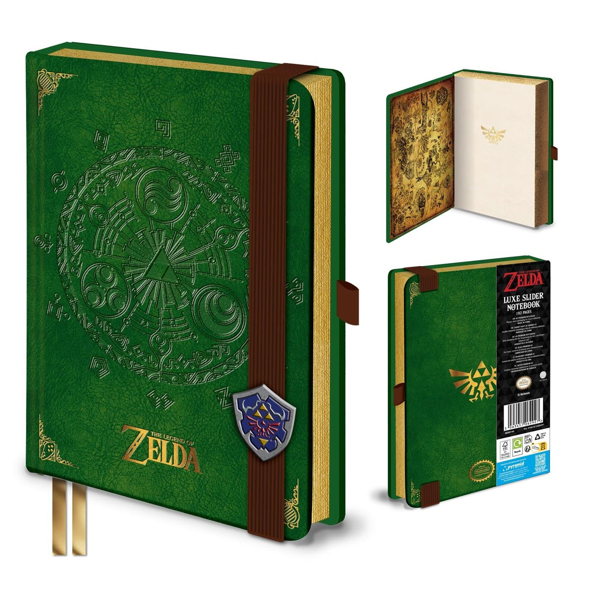 The Legend of Zelda Triforce A5 luxe slider premium hardcover lined notebook journal | Pyramid - 1