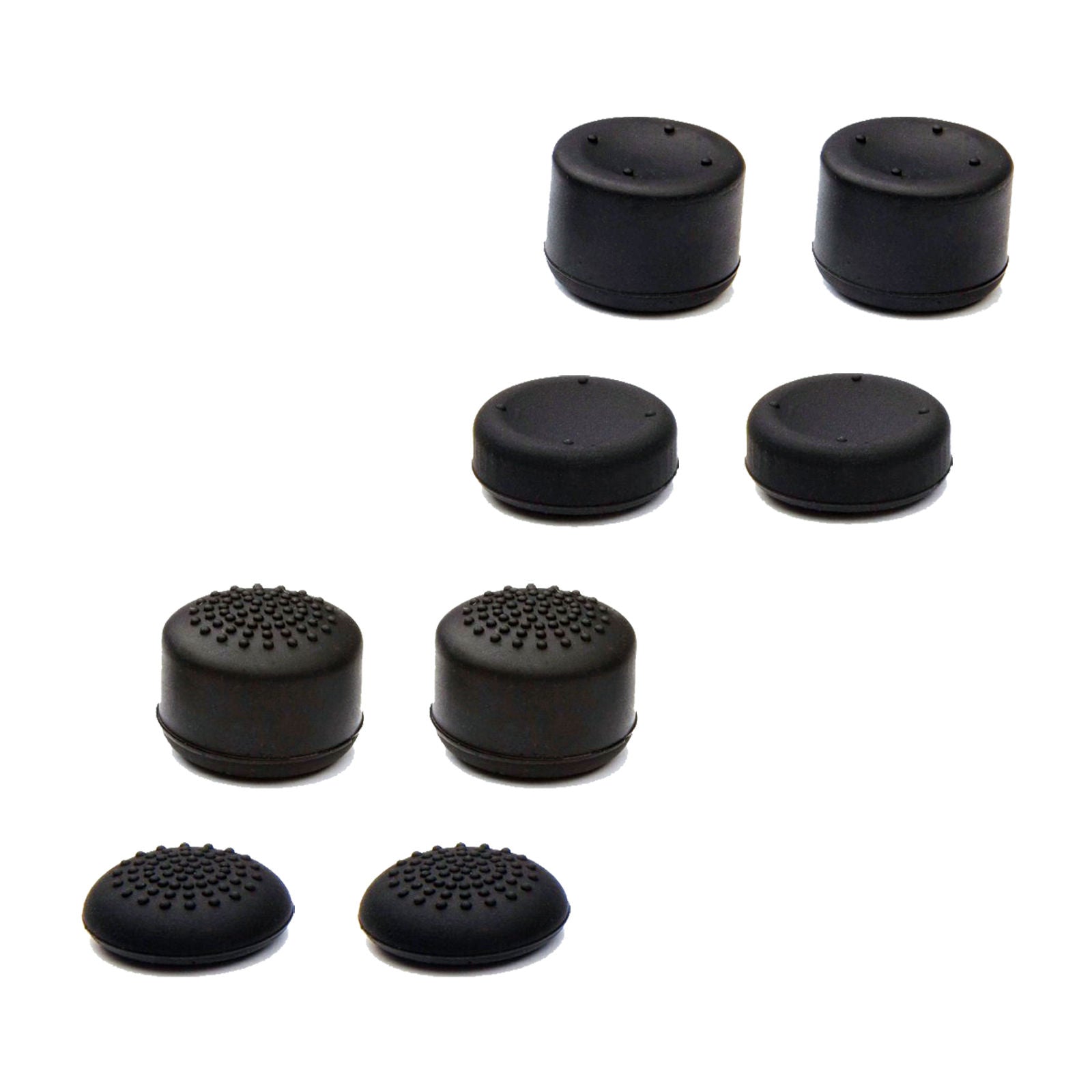 Thumb cap grips for Sony PS5 controller silicone convex & concave - 8 pack Black | ZedLabz - 1