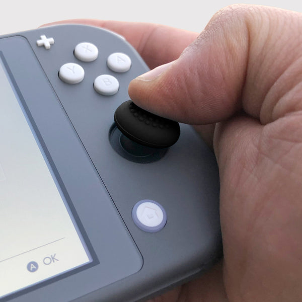 Thumb grip caps cover for Nintendo Switch Joy Con & Lite premium silicone dotted gel - 4 pack Black | ZedLabz