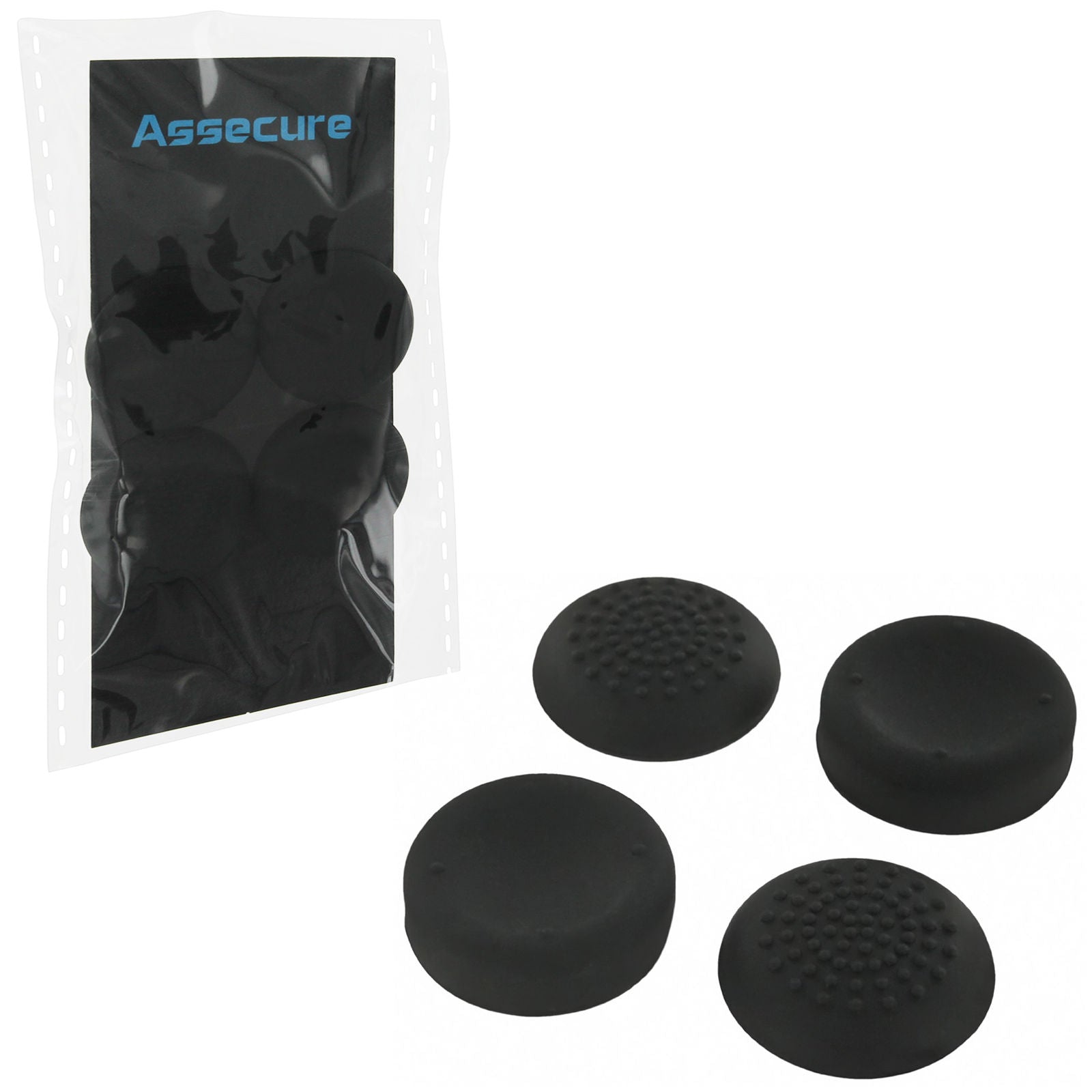 Thumb grips for Sony PS4 controller Playstation 4 silicone grip convex & concave stick caps - 4 pack Black | ZedLabz - 1