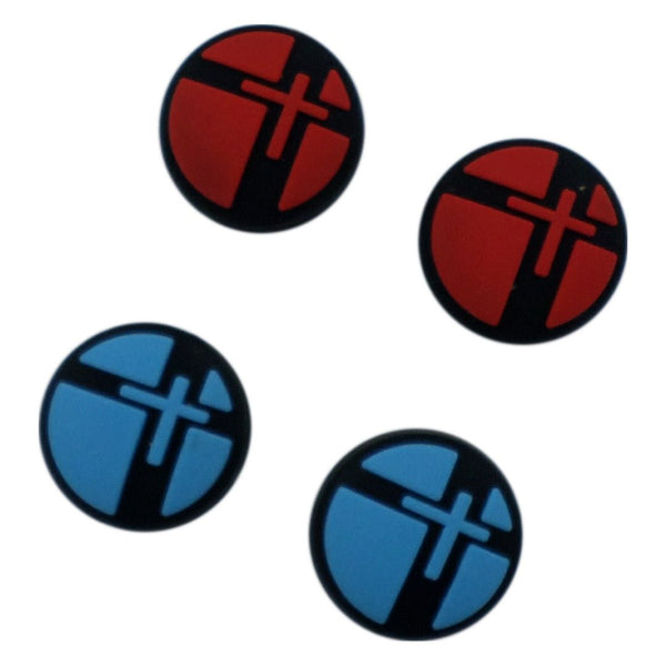 Thumbstick caps for Nintendo Switch Lite & Switch Joy-Con silicone rubber protective grips Smash Bros style - 4 pack Blue & Red | ZedLabz