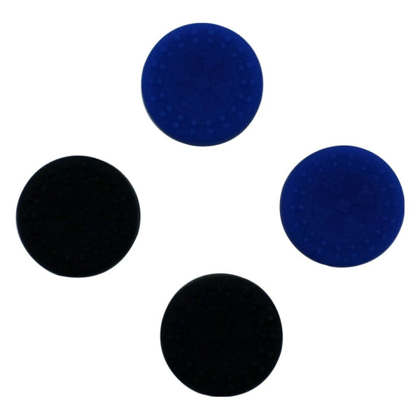 Thumbstick grip caps for Sony PS4 controller non slip extended heavy duty silicone - 4 pack Black & Blue | ZedLabz