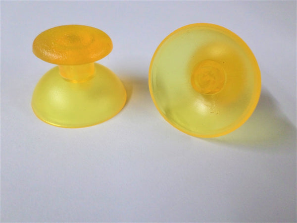Thumbsticks for Sony PS3 controllers  analog rubber convex replacement - 2 pack Clear Yellow | ZedLabz