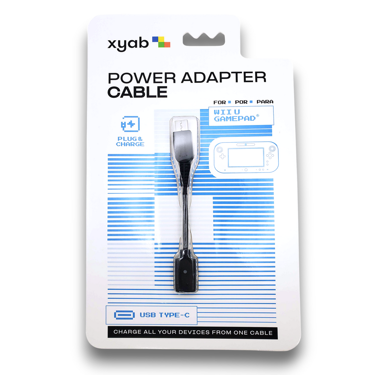 USB-C power adapter cable for Nintendo Wii U GamePad | XYAB