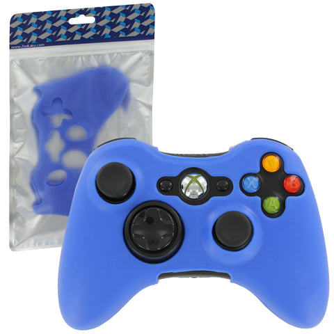 ZedLabz soft silicone rubber skin grip cover case for Microsoft Xbox 360 controller - blue