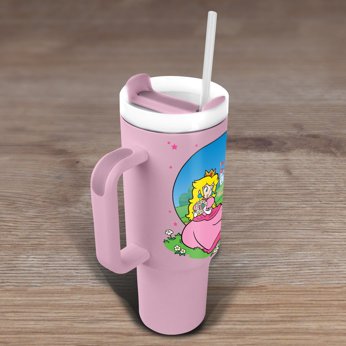 Super Mario Princess Peach stainless steel tumbler 40oz 1200ml pink | Pyramid