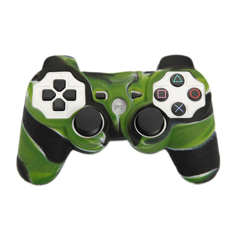 ZedLabz value soft silicone rubber skin grip cover for Sony PS3 controllers - camo green