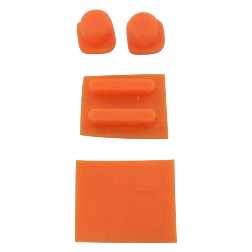 Feet & screw cover set for Nintendo DS Lite silicone rubber grip replacement - Orange | ZedLabz