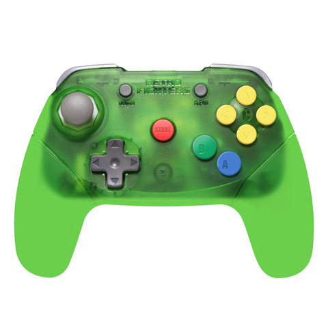 Brawler wireless 2.4G controller gamepad for Nintendo 64 [N64] - Clear Extreme Green | Retro Fighters