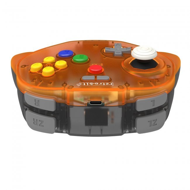 Tribute 64 2.4Ghz wireless N64 mini controller for N64, Switch, PC, Mac and Other USB Devices V2 - Clear orange Hawk editon | Retro - Bit - 7