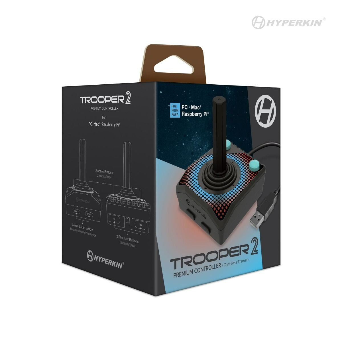 Trooper 2 Premium Wired USB Controller Joystick for PC Mac Linux Raspberry Pi | Hyperkin - 6