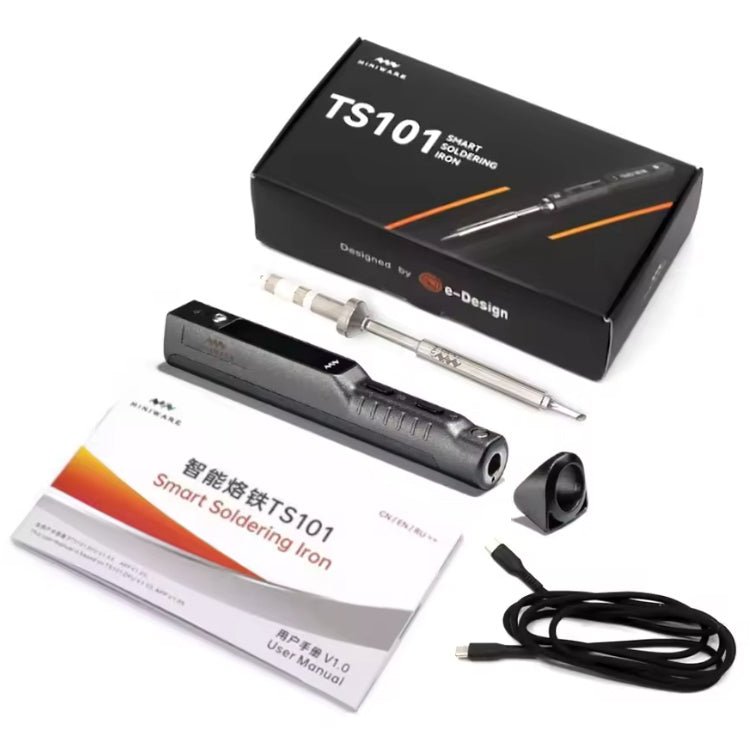 TS101 Smart soldering iron with OLED display & USB - C (includes TS - BC2 tip) | Miniware - 1