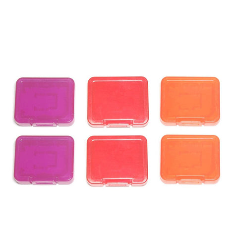 Cases for SD SDHC & Micro SD memory cards tough plastic storage holder covers - 6 pack Orange, Red & Orange | ZedLabz