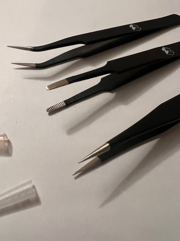 Tweezer set for electronics esd, loose open box clearance | ZedLabz - 1