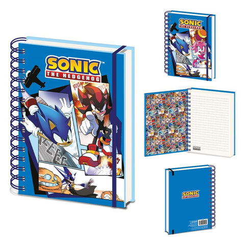 Sonic The Hedgehog comic strip jump out 3D wiro A5 lined notebook journal officially licensed | Pyramid